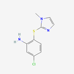 molecular formula C10H10ClN3S B2379307 5-chloro-2-[(1-methyl-1H-imidazol-2-yl)sulfanyl]aniline CAS No. 133303-68-1