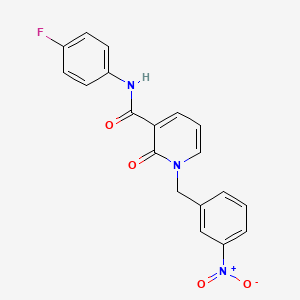molecular formula C19H14FN3O4 B2379308 N-(4-fluorophenyl)-1-(3-nitrobenzyl)-2-oxo-1,2-dihydropyridine-3-carboxamide CAS No. 946222-54-4