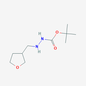 molecular formula C10H20N2O3 B2379322 Tert-butyl 2-(tetrahydro-3-furanylmethyl)-1-hydrazinecarboxylate CAS No. 866143-73-9