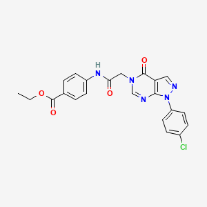 molecular formula C22H18ClN5O4 B2379330 4-(2-(1-(4-氯苯基)-4-氧代-1H-吡唑并[3,4-d]嘧啶-5(4H)-基)乙酰氨基)苯甲酸乙酯 CAS No. 852441-10-2