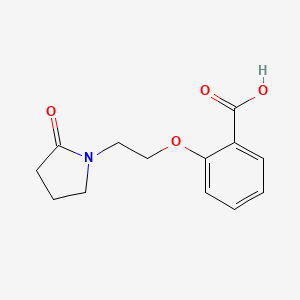 molecular formula C13H15NO4 B2379339 2-[2-(2-Oxo-pyrrolidin-1-yl)-ethoxy]-benzoic acid CAS No. 879065-06-2