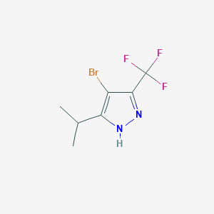 molecular formula C7H8BrF3N2 B2379340 4-Bromo-5-iso-propyl-3-(trifluoromethyl)-1H-Pyrazole CAS No. 1256962-73-8