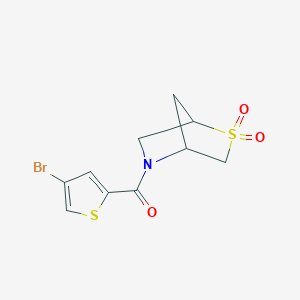 molecular formula C10H10BrNO3S2 B2379344 (4-Bromothiophen-2-yl)(2,2-dioxido-2-thia-5-azabicyclo[2.2.1]heptan-5-yl)methanone CAS No. 2034610-58-5