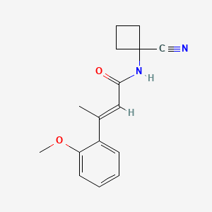 molecular formula C16H18N2O2 B2379348 (E)-N-(1-cyanocyclobutyl)-3-(2-methoxyphenyl)but-2-enamide CAS No. 1312002-06-4
