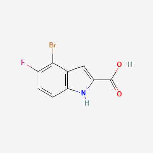 molecular formula C9H5BrFNO2 B2379350 4-溴-5-氟-1H-吲哚-2-羧酸 CAS No. 1864058-23-0