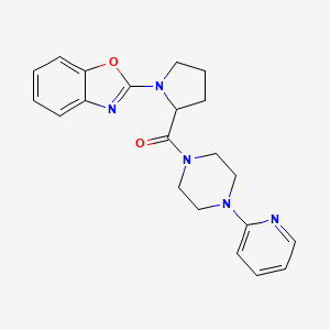 molecular formula C21H23N5O2 B2379353 (1-(Benzo[d]oxazol-2-yl)pyrrolidin-2-yl)(4-(pyridin-2-yl)piperazin-1-yl)methanone CAS No. 1796887-49-4