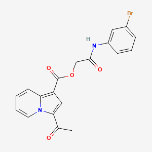 molecular formula C19H15BrN2O4 B2379356 2-((3-溴苯基)氨基)-2-氧代乙基 3-乙酰吲哚并[1,2-c]吡啶-1-羧酸酯 CAS No. 899949-45-2
