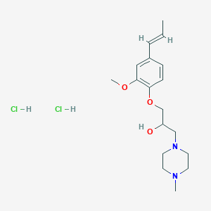 B2379358 (E)-1-(2-methoxy-4-(prop-1-en-1-yl)phenoxy)-3-(4-methylpiperazin-1-yl)propan-2-ol dihydrochloride CAS No. 1331727-17-3