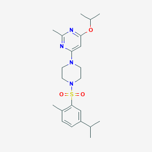 B2379362 4-Isopropoxy-6-(4-((5-isopropyl-2-methylphenyl)sulfonyl)piperazin-1-yl)-2-methylpyrimidine CAS No. 1021090-75-4