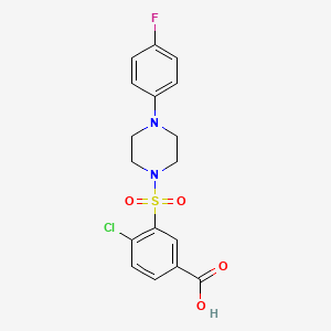 molecular formula C17H16ClFN2O4S B2379365 4-氯-3-[[4-(4-氟苯基)哌嗪-1-基]磺酰基]苯甲酸 CAS No. 438029-19-7