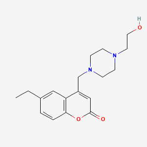 B2379367 6-ethyl-4-((4-(2-hydroxyethyl)piperazin-1-yl)methyl)-2H-chromen-2-one CAS No. 896072-11-0