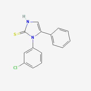 molecular formula C15H11ClN2S B2379383 1-(3-chlorophenyl)-5-phenyl-1H-imidazole-2-thiol CAS No. 30192-78-0