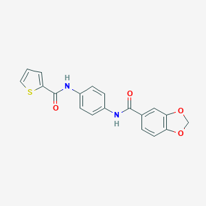 molecular formula C19H14N2O4S B237939 N-{4-[(2-thienylcarbonyl)amino]phenyl}-1,3-benzodioxole-5-carboxamide 
