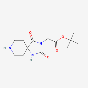 molecular formula C13H21N3O4 B2379394 叔丁基 2-(2,4-二氧代-1,3,8-三氮杂螺[4.5]癸-3-基)乙酸酯 CAS No. 2248325-31-5