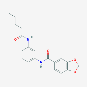 molecular formula C19H20N2O4 B237940 N-[3-(pentanoylamino)phenyl]-1,3-benzodioxole-5-carboxamide 