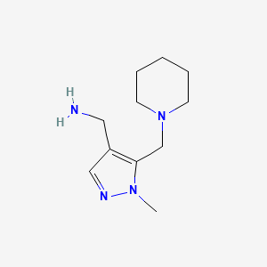 molecular formula C11H20N4 B2379402 [1-Methyl-5-(piperidin-1-ylmethyl)pyrazol-4-yl]methanamine CAS No. 1540873-87-7