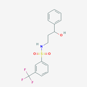 molecular formula C16H16F3NO3S B2379403 N-(3-羟基-3-苯基丙基)-3-(三氟甲基)苯磺酰胺 CAS No. 1396848-00-2