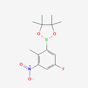 molecular formula C13H17BFNO4 B2379410 2-(5-Fluoro-2-methyl-3-nitrophenyl)-4,4,5,5-tetramethyl-1,3,2-dioxaborolane CAS No. 1418128-32-1