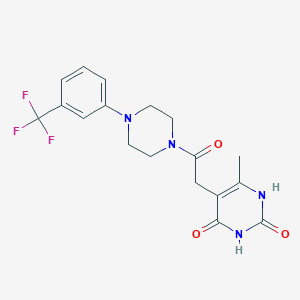 molecular formula C18H19F3N4O3 B2379411 6-methyl-5-(2-oxo-2-(4-(3-(trifluoromethyl)phenyl)piperazin-1-yl)ethyl)pyrimidine-2,4(1H,3H)-dione CAS No. 1203091-03-5