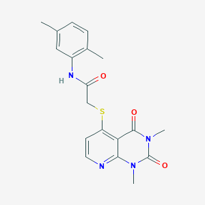 molecular formula C19H20N4O3S B2379415 2-(1,3-dimethyl-2,4-dioxopyrido[2,3-d]pyrimidin-5-yl)sulfanyl-N-(2,5-dimethylphenyl)acetamide CAS No. 900005-33-6