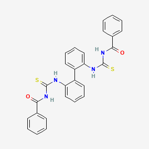 N-[[2-[2-(benzoylcarbamothioylamino)phenyl]phenyl]carbamothioyl]benzamide