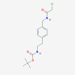 molecular formula C16H23ClN2O3 B2379430 Tert-butyl N-[2-[4-[[(2-chloroacetyl)amino]methyl]phenyl]ethyl]carbamate CAS No. 2411201-80-2