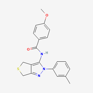 molecular formula C20H19N3O2S B2379438 4-甲氧基-N-(2-(间甲苯基)-4,6-二氢-2H-噻吩并[3,4-c]吡唑-3-基)苯甲酰胺 CAS No. 392288-62-9
