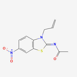 molecular formula C12H11N3O3S B2379443 (Z)-N-(3-烯丙基-6-硝基苯并[d]噻唑-2(3H)-亚甲基)乙酰胺 CAS No. 865175-39-9