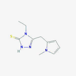 molecular formula C10H14N4S B2379447 4-ethyl-5-[(1-methyl-1H-pyrrol-2-yl)methyl]-4H-1,2,4-triazole-3-thiol CAS No. 869946-27-0