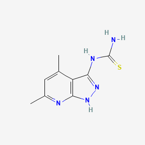 molecular formula C9H11N5S B2379452 N-(4,6-二甲基-1H-吡唑并[3,4-b]吡啶-3-基)硫脲 CAS No. 866017-67-6