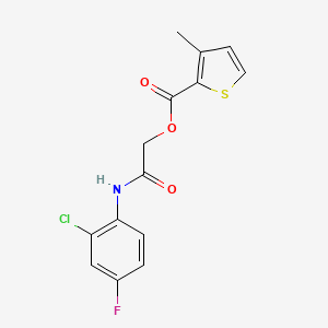 molecular formula C14H11ClFNO3S B2379456 [2-(2-Chloro-4-fluoroanilino)-2-oxoethyl] 3-methylthiophene-2-carboxylate CAS No. 387853-79-4