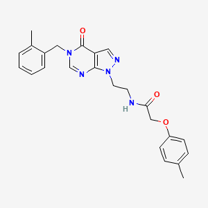 molecular formula C24H25N5O3 B2379460 N-(2-(5-(2-methylbenzyl)-4-oxo-4,5-dihydro-1H-pyrazolo[3,4-d]pyrimidin-1-yl)ethyl)-2-(p-tolyloxy)acetamide CAS No. 922087-09-0