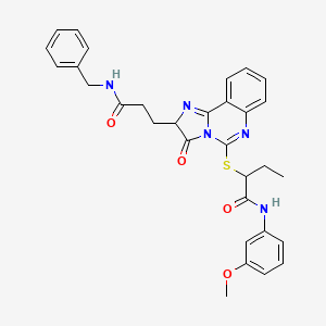 2-({2-[2-(benzylcarbamoyl)ethyl]-3-oxo-2H,3H-imidazo[1,2-c]quinazolin-5-yl}sulfanyl)-N-(3-methoxyphenyl)butanamide