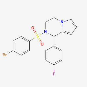 molecular formula C19H16BrFN2O2S B2379474 2-((4-Bromophenyl)sulfonyl)-1-(4-fluorophenyl)-1,2,3,4-tetrahydropyrrolo[1,2-a]pyrazine CAS No. 899948-80-2