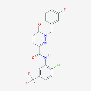molecular formula C19H12ClF4N3O2 B2379475 N-(2-chloro-5-(trifluoromethyl)phenyl)-1-(3-fluorobenzyl)-6-oxo-1,6-dihydropyridazine-3-carboxamide CAS No. 1049499-43-5