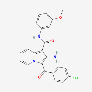 molecular formula C23H18ClN3O3 B2379480 2-amino-3-(4-chlorobenzoyl)-N-(3-methoxyphenyl)indolizine-1-carboxamide CAS No. 898453-23-1