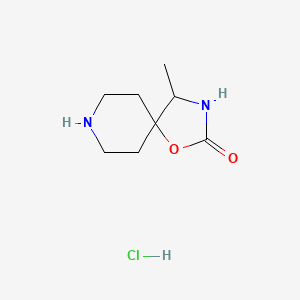 molecular formula C8H15ClN2O2 B2379486 4-甲基-1-氧杂-3,8-二氮杂螺[4.5]癸-2-酮；盐酸盐 CAS No. 2243509-95-5