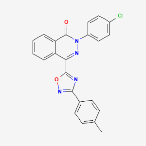 molecular formula C23H15ClN4O2 B2379499 2-(4-chlorophenyl)-4-[3-(4-methylphenyl)-1,2,4-oxadiazol-5-yl]phthalazin-1(2H)-one CAS No. 1291862-67-3
