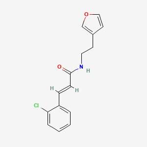 molecular formula C15H14ClNO2 B2379503 (E)-3-(2-氯苯基)-N-(2-(呋喃-3-基)乙基)丙烯酰胺 CAS No. 1448139-45-4