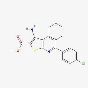 molecular formula C19H17ClN2O2S B2379508 Methyl 1-amino-5-(4-chlorophenyl)-6,7,8,9-tetrahydrothieno[2,3-c]isoquinoline-2-carboxylate CAS No. 861209-22-5