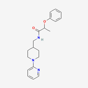 molecular formula C20H25N3O2 B2379509 2-phenoxy-N-((1-(pyridin-2-yl)piperidin-4-yl)methyl)propanamide CAS No. 1235120-52-1