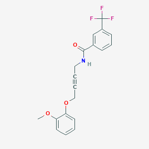 molecular formula C19H16F3NO3 B2379510 N-(4-(2-甲氧基苯氧基)丁-2-炔-1-基)-3-(三氟甲基)苯甲酰胺 CAS No. 1421446-29-8