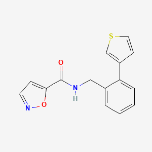 molecular formula C15H12N2O2S B2379522 N-(2-(thiophen-3-yl)benzyl)isoxazole-5-carboxamide CAS No. 1795299-07-8