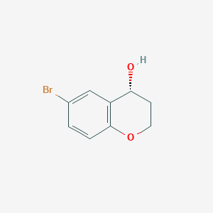 molecular formula C9H9BrO2 B2379533 (4R)-6-溴-3,4-二氢-2H-1-苯并吡喃-4-醇 CAS No. 1270291-39-8