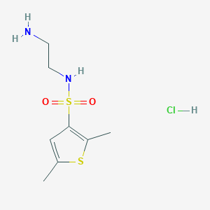 molecular formula C8H15ClN2O2S2 B2379537 N-(2-氨基乙基)-2,5-二甲基噻吩-3-磺酰胺盐酸盐 CAS No. 1423025-52-8