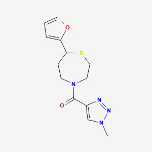 molecular formula C13H16N4O2S B2379548 (7-(呋喃-2-基)-1,4-噻吩-4-基)(1-甲基-1H-1,2,3-三唑-4-基)甲酮 CAS No. 1705101-35-4