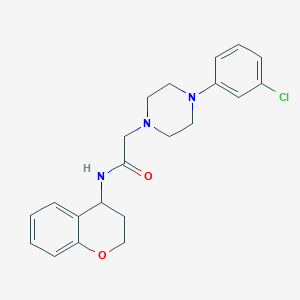 molecular formula C21H24ClN3O2 B2379557 2-[4-(3-chlorophenyl)piperazin-1-yl]-N-(3,4-dihydro-2H-1-benzopyran-4-yl)acetamide CAS No. 1147359-04-3