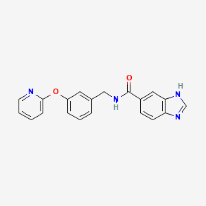 molecular formula C20H16N4O2 B2379572 N-(3-(pyridin-2-yloxy)benzyl)-1H-benzo[d]imidazole-5-carboxamide CAS No. 1796971-09-9