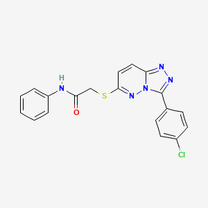 molecular formula C19H14ClN5OS B2379579 2-((3-(4-氯苯基)-[1,2,4]三唑并[4,3-b]哒嗪-6-基)硫代)-N-苯基乙酰胺 CAS No. 852373-10-5