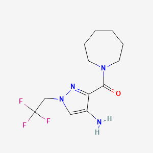 molecular formula C12H17F3N4O B2379580 3-(Azepan-1-ylcarbonyl)-1-(2,2,2-trifluoroethyl)-1H-pyrazol-4-amine CAS No. 2101199-91-9